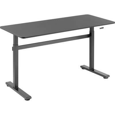 SpeaKa Professional Sitz-/Steh-Schreibtisch Schwarz SP-9007520 Farbe der Tischplatte: Schwarz höhenverstellbar max.