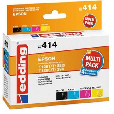 Edding Tintenpatrone ersetzt Epson T1281/T1282/T1283/T1284 Multipack 4 Kompatibel Kombi-Pack Schwarz, Cyan, Magenta,