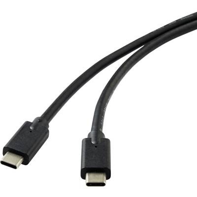 Renkforce USB-C Anschlusskabel [1x USB 3.1 Stecker C - 1x USB 3.1 Stecker C] 2.00 m Black Geschirmt