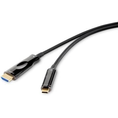 Renkforce Anschlusskabel 10.00 m Schwarz [1x USB 3.0 Stecker C - 1x HDMI-Stecker]