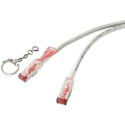 Renkforce RJ45 Netzwerkkabel, Patchkabel CAT 6a S/FTP 1.00 m Grau verriegelbar
