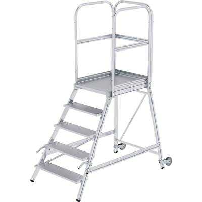 Günzburger Steigtechnik 56105 Aluminium Podesttreppe Montage mit Werkzeug Arbeitshöhe (max.): 3.2 m