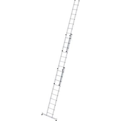 Guenzburger Anlegeleiter höhenverstellbar Schiebeleiter, 3-teilig mit nivello®-Traverse 3 x 10 Sprossen