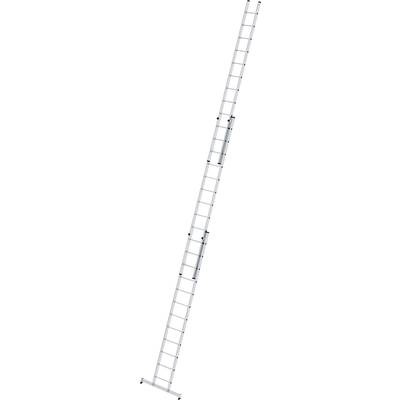 Guenzburger Anlegeleiter höhenverstellbar Schiebeleiter, 3-teilig mit nivello®-Traverse 3 x 12 Sprossen