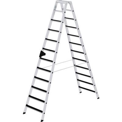 Guenzburger Stufen-Stehleiter beidseitig begehbar, geriffelt 2 x 12 Stufen
