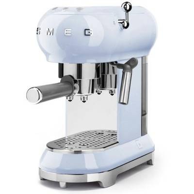 SMEG Siebträgermaschine 50s Retro Hellblau Espressomaschine mit Siebträger Hellblau 1350 W mit Milchaufschäumdüse