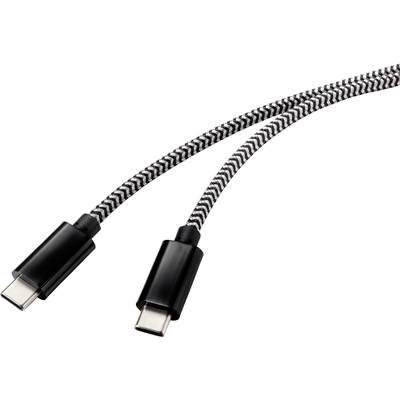 Renkforce USB 2.0 Anschlusskabel [1x USB 2.0 Stecker C - 1x USB 2.0 Stecker C] 0.50 m Schwarz