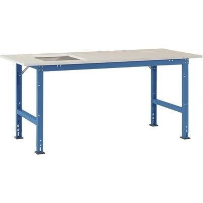 Manuflex AS0041.5007 Packtisch PACKPOOL Standard mit Platten-Ausschnitt für Waage, BxTxH = 2000 x 800 x 760-870 mm