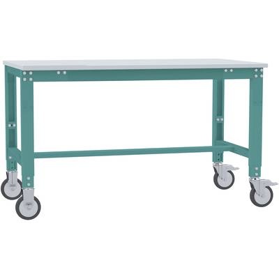 Manuflex AU7347.5021 Arbeitstisch UNIVERSAL Spezial mobil mit Kunststoffplatte, BxTxH = 1500 x 600 x 752-972 mm Farbe:
