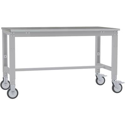 Manuflex AU7364.9006 Arbeitstisch UNIVERSAL Spezial mobil mit Blechbelagplatte, BxTxH = 1500 x 1000 x 752-972 mm Farbe: