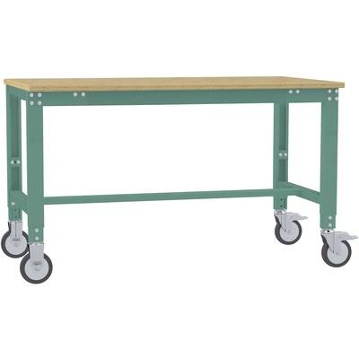 Manuflex AU7335.0001 Arbeitstisch UNIVERSAL Spezial mobil mit Multiplexplatte, BxTxH = 1250 x 800 x 752-972 mm Farbe: