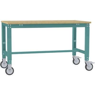 Manuflex AU7355.5021 Arbeitstisch UNIVERSAL Spezial mobil mit Multiplexplatte, BxTxH = 1500 x 800 x 752-972 mm Farbe: