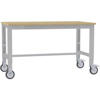 Manuflex AU7325.9006 Arbeitstisch UNIVERSAL Spezial mobil mit Multiplexplatte, BxTxH = 1250 x 600 x 752-972 mm Farbe: