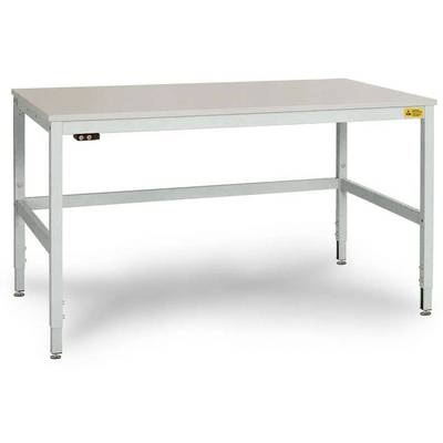 Manuflex LC3056.7035 ESD-Arbeitstisch CANTOLAB Spezial mit Kunststoffplatte, BxTxH = 1500 x 800 x 758-958 mm Farbe: