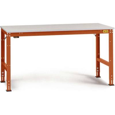 Manuflex LU4053.2001 ESD-Arbeitstisch UNIVERSAL Standard Grundtisch mit Kautschukplatte, BxTxH = 1500 x 800 x 760-870 mm