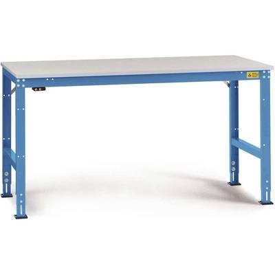 Manuflex LU4113.5012 ESD-Arbeitstisch UNIVERSAL Standard Grundtisch mit Kautschukplatte, BxTxH = 2000 x 800 x 760-870 mm