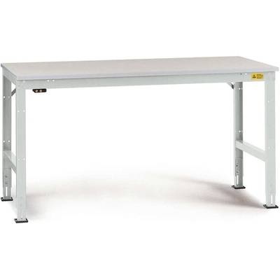 Manuflex LU4016.7035 ESD-Arbeitstisch UNIVERSAL Standard Grundtisch mit Kunststoffplatte, BxTxH = 1000 x 800 x 766-876