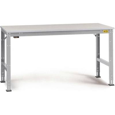 Manuflex LU4043.9006 ESD-Arbeitstisch UNIVERSAL Standard Grundtisch mit Kautschukplatte, BxTxH = 1500 x 600 x 760-870 mm