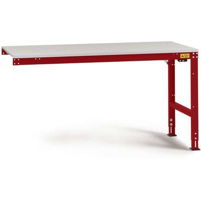 Manuflex LU6048.3003 ESD-Arbeitstisch UNIVERSAL Standard Anbautisch mit Melaminplatte, BxTxH = 1500 x 600 x 763-873 mm