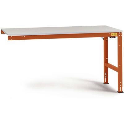 Manuflex LU6043.2001 ESD-Arbeitstisch UNIVERSAL Standard Anbautisch mit Kautschukplatte, BxTxH = 1500 x 600 x 760-870 mm
