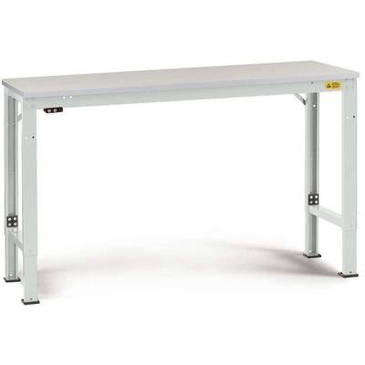 Manuflex LU7006.7035 ESD-Arbeitstisch UNIVERSAL Spezial Grundtisch mit Kunststoffplatte, BxTxH = 1000 x 600 x 728-1028