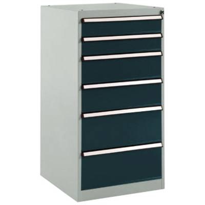 Manuflex SP1142.7016 Schubfachschrank BASETEC Stationär, Nutzhöhe 900 mm mit 6 Schubfächern, in anthrazit RAL 7016
