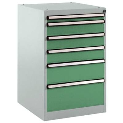 Manuflex SP1107.6011 Schubfachschrank BASETEC Stationär, Nutzhöhe 700 mm mit 6 Schubfächern, in resedagrün RAL 6011