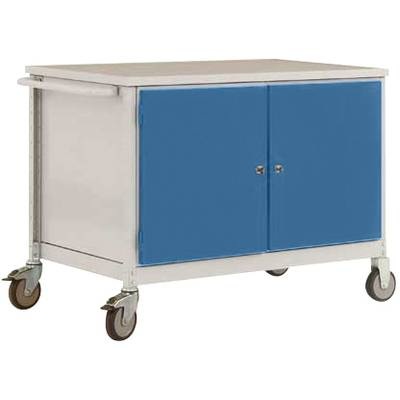 Manuflex TP1028.0002 Topangebot Mobile Werkbank Modell 5 mit lichtgrauer Melamin-Abdeckplatte 22 mm BxTxH 1135 x 590 x