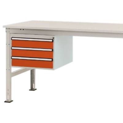 Manuflex ZB4612.2001 Gehäuse-Unterbau Stationär, Nutzhöhe 300 mm mit 3 Schubfächer. Für Tischtiefe 800 mm