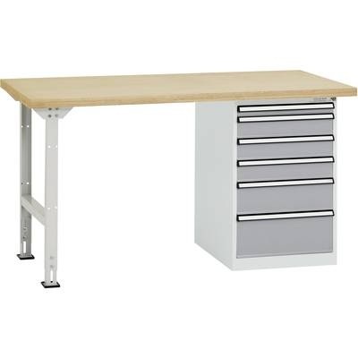 Manuflex TP5088.9006 Werkbanksystem COMBI Modell 2 mit Multiplexplatte, BxTxH = 1500 x 700 x 840 mm