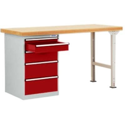 Manuflex TP5086.3003 Werkbanksystem COMBI Modell 1 mit Multiplexplatte, BxTxH = 1500 x 700 x 840 mm