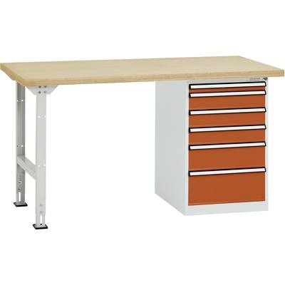 Manuflex WC5088.2001 Werkbanksystem COMBI Modell 2 mit Multiplexplatte, BxTxH = 2000 x 700 x 840 mm