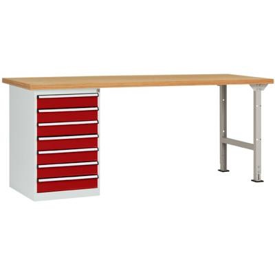 Manuflex WC5118.3003 Werkbanksystem COMBI Modell 6 mit Multiplexplatte, BxTxH = 1500 x 700 x 840 mm