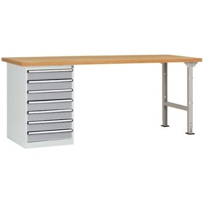 Manuflex WC5120.9006 Werkbanksystem COMBI Modell 6 mit Multiplexplatte, BxTxH = 2000 x 700 x 840 mm