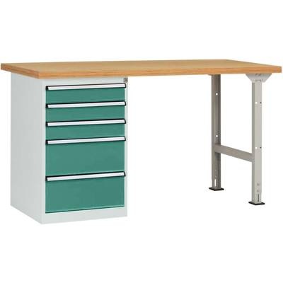 Manuflex WC5114.0001 Werkbanksystem COMBI Modell 7 mit Multiplexplatte, BxTxH = 1500 x 700 x 840 mm