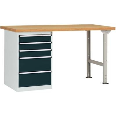 Manuflex WC5114.7016 Werkbanksystem COMBI Modell 7 mit Multiplexplatte, BxTxH = 1500 x 700 x 840 mm