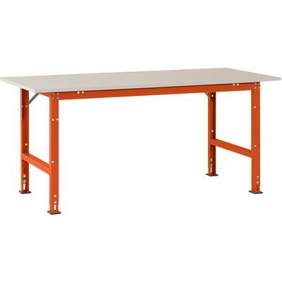 Manuflex AS0031.2001 Packtisch PACKPOOL Standard mit Melaminplatte, BxTxH = 2000 x 800 x 760-870 mm Farbe: Rotorange