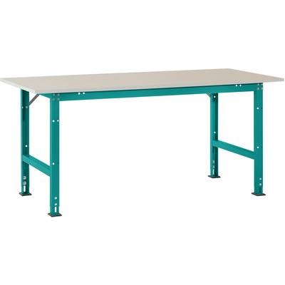 Manuflex AS0031.5021 Packtisch PACKPOOL Standard mit Melaminplatte, BxTxH = 2000 x 800 x 760-870 mm Farbe: Wasserblau