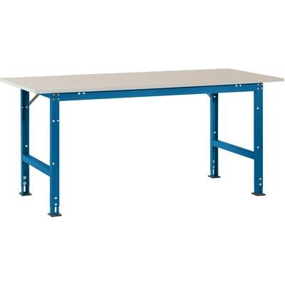 Manuflex AS0021.5007 Packtisch PACKPOOL Standard mit Melaminplatte, BxTxH = 1750 x 800 x 760-870 mm Farbe: Brillantblau