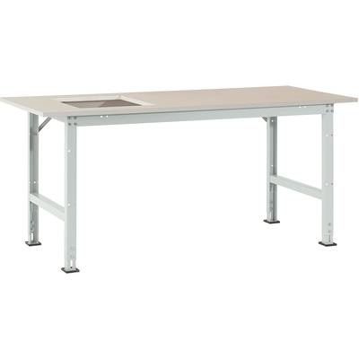 Manuflex AS0041.7035 Packtisch PACKPOOL Standard mit Platten-Ausschnitt für Waage, BxTxH = 2000 x 800 x 760-870 mm