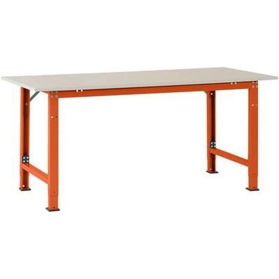 Manuflex AS0022.2001 Packtisch PACKPOOL Spezial mit Melaminplatte, BxTxH = 1750 x 800 x 722-1022 mm Farbe: Rotorange