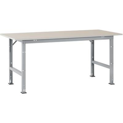 Manuflex AS0031.9006 Packtisch PACKPOOL Standard mit Melaminplatte, BxTxH = 2000 x 800 x 760-870 mm Farbe: Alusilber
