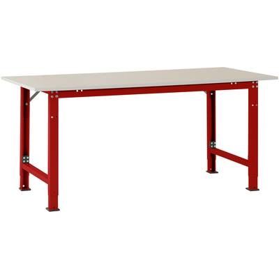 Manuflex AS0032.3003 Packtisch PACKPOOL Spezial mit Melaminplatte, BxTxH = 2000 x 800 x 722-1022 mm Farbe: Rubin-Rot