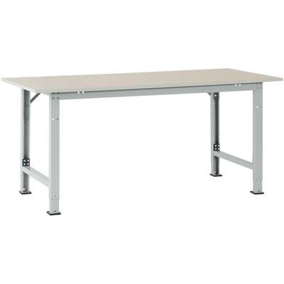 Manuflex AS0022.7035 Packtisch PACKPOOL Spezial mit Melaminplatte, BxTxH = 1750 x 800 x 722-1022 mm Farbe: Lichtgrau