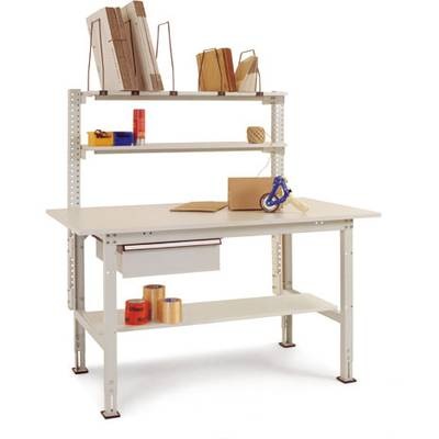 Manuflex AS1501.6011 Komplett-Packtisch PACKPOOL mit Schubfach und Zwischenboden, BxTxH = 1500 x 800 x 760-870 mm Farbe: