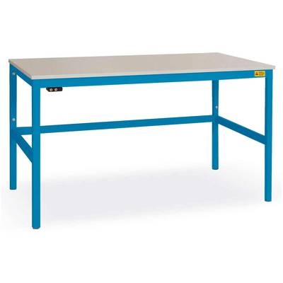 Manuflex LC1903.5012 ESD-Arbeitstisch CANTOLAB Standard mit Kautschukplatte, BxTxH = 1200 x 800 x 762-788 mm Farbe: