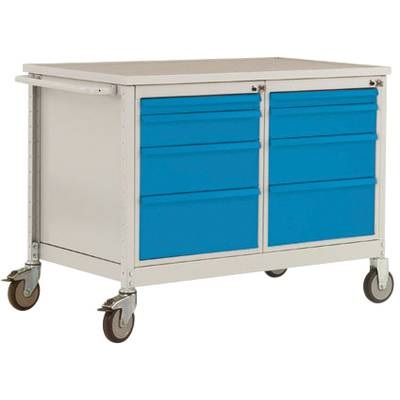 Manuflex LW1004.3003 ESD-Mobile Werkbank Modell 4 mit Schubfächer, BxTxH 1135 x 590 x 805 mm