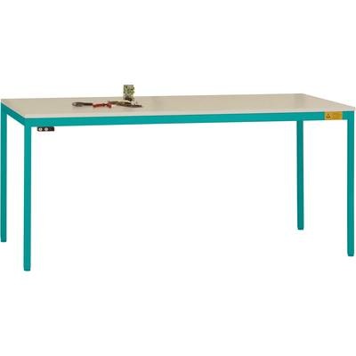 Manuflex LD1116.5021 ESD-Arbeitstisch UNIDESK mit Kunststoffplatte, Gestell Wasserblau RAL 5021, BxTxH = 2000 x 800 x