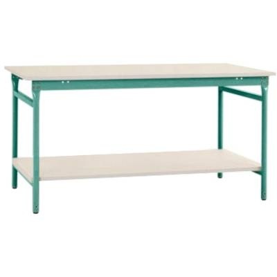 Manuflex BB5227.0001 Komplett-Beistelltisch BASIS stationär mit Kunststoff-Platte + Zwischenboden, BxTxH: 1500 x 800 x
