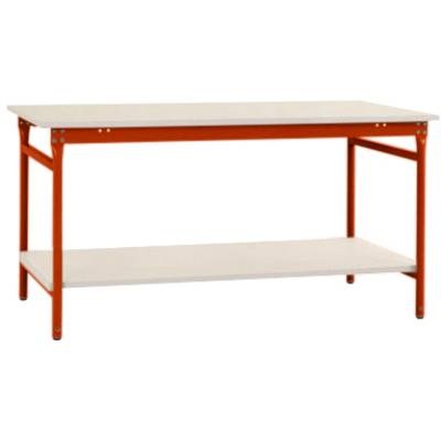 Manuflex BB5217.2001 Komplett-Beistelltisch BASIS stationär mit Kunststoff-Platte + Zwischenboden, BxTxH: 1250 x 600 x